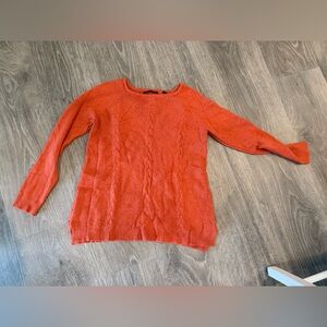 Women's Cyrus Rust Orange Sz Medium Cable Knit Sweater Fall Pumpkin